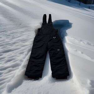 Slalom Toddlers Snow Ski Suit Bib Overall's Sz Medium One Piece Zip Front Black